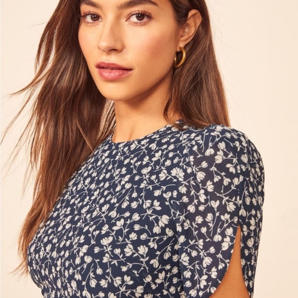 Reformation Violette Floral Elyse Mini Dress Size 2 - Picture 7 of 13
